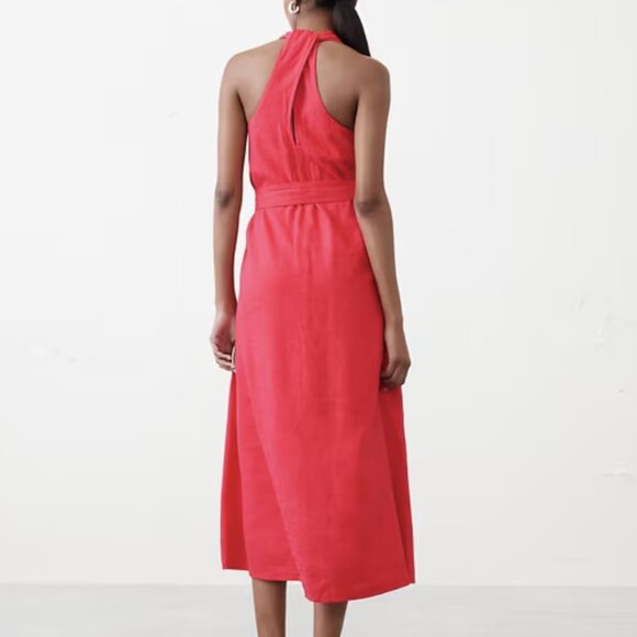 Banana Republic Linen Cotton Twist-Back Midi / Maxi Dress Large Wedding Guest - Picture 3 of 3